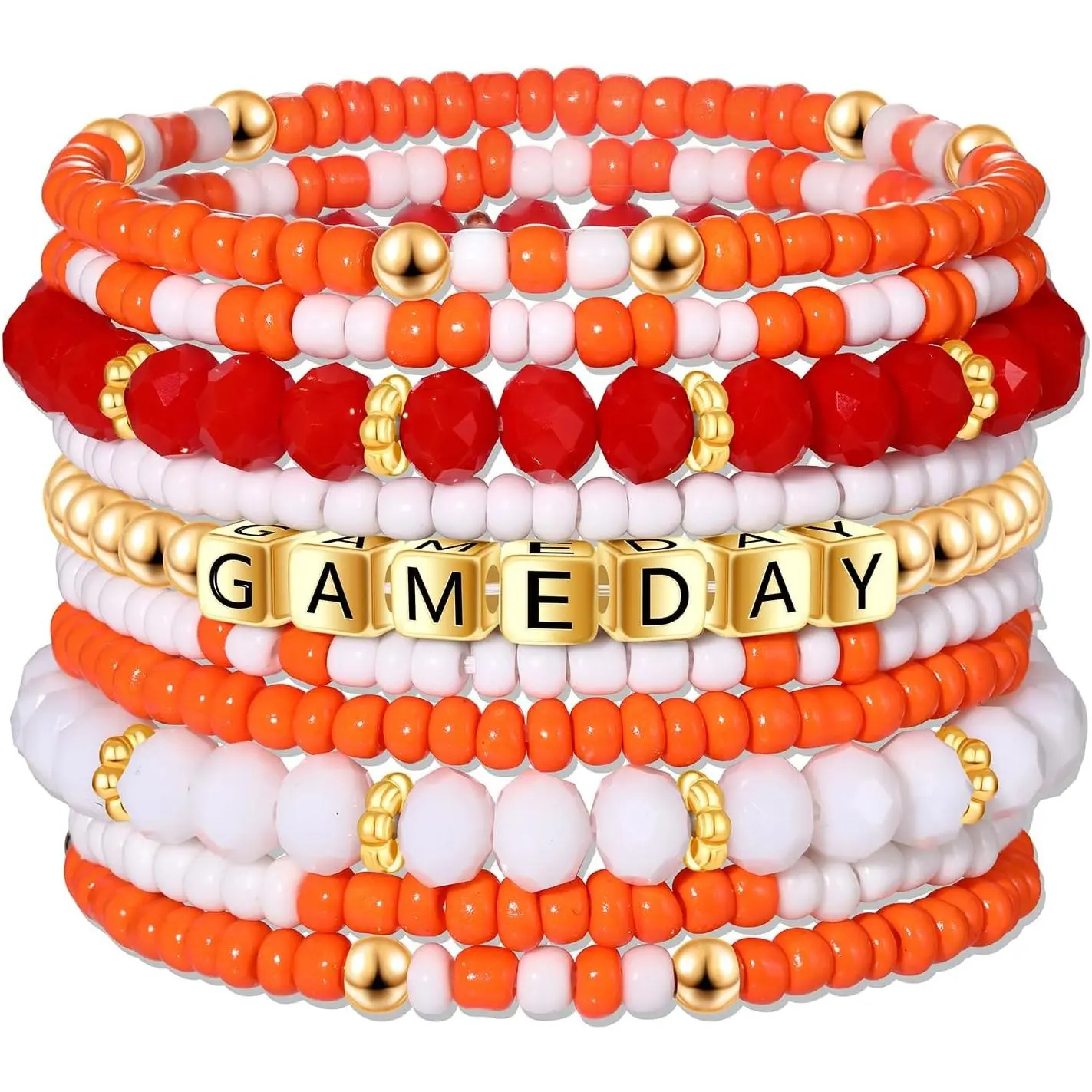 Day Bracelets Stack Football Bracelets for Women Men Stackable  day Bracelet Accessories Football Mom Outfit  Gifts