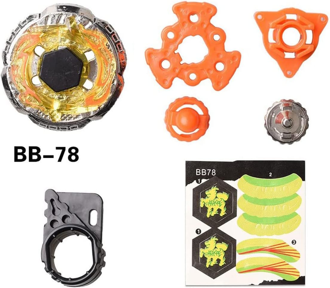 Metal Fusion BeyBattle Set with Launchers, Gyros 6 Pack Bey Burst Battling Tops Metal Fusion Starter Set with Stickers Two Launchers