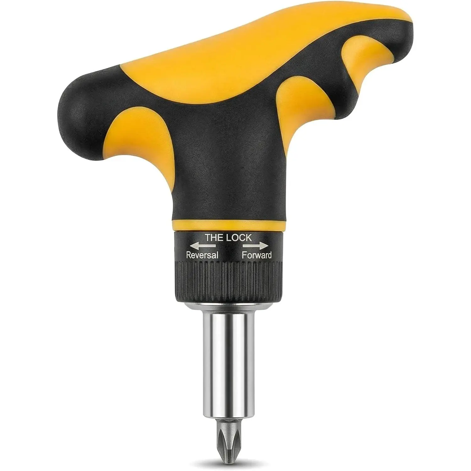 1/4 Inch T Handle Ratchet , Ratcheting Bit Driver Handle with  Extension,  T-Handle Torque Wrench for Holding Bits and Screws
