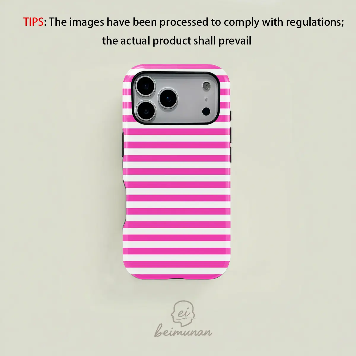 Classic Barbie pink striped pattern, durable 2-in-1 protective case, MagSafe compatible, suitable for iPhone 17/16/15/14/13/12/11 Pro Max/Plus/Pro, simple and stylish phone case, perfect for holiday gifts.