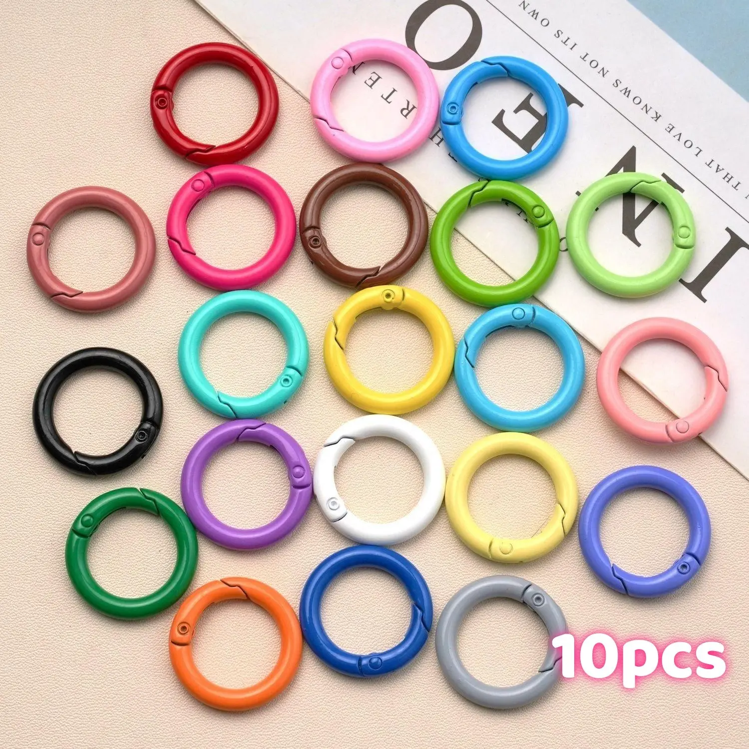 10pcs UV Coated Colorful Springs, Glossy/matte Finish, Metal Open Jump Rings, Ideal for Keychains, Keychain Decor, Keychain Attachment, Keychain Accessory, Bag Charms, DIY Crafts, Key Chain Accessories