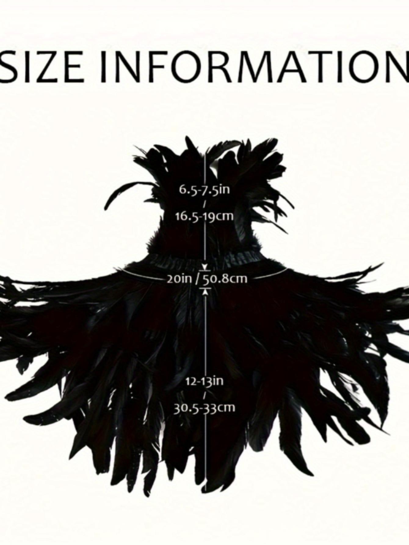 Black Witch Feather Collar Maleficent Crow Shawl Costume Halloween Swan Wings Accessories Women's Cloak Womenswear Clothing