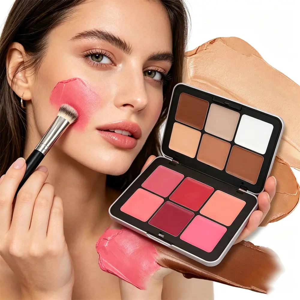 Ins Viral 12 Shades All-in-one Cream Makeup Palette, 4 In 1 Blush Concealer Contour Highlighter Combo, Multi Warm Tones Affordable Cosmetic, Portable Daily Makeup for Students & Makeup Beginners Glam Glow Beauty Cosmetics