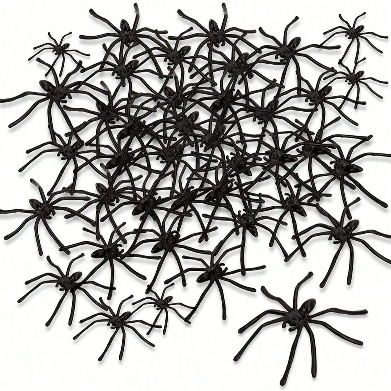 100pcs Halloween Realistic Plastic Spiders, Small Spider Toys, Fake Spiders Prank Props, Home and Party Decorations