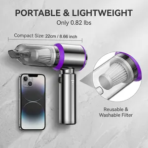 2026 New Model 100W Wireless Handheld Vacuum Cleaner, Powerful Suction, 2-in-1 Vacuum Cleaner and Hair Dryer, 3-Speed Settings, Large Capacity Battery Pack, Suitable for Cars, Homes, and Offices.