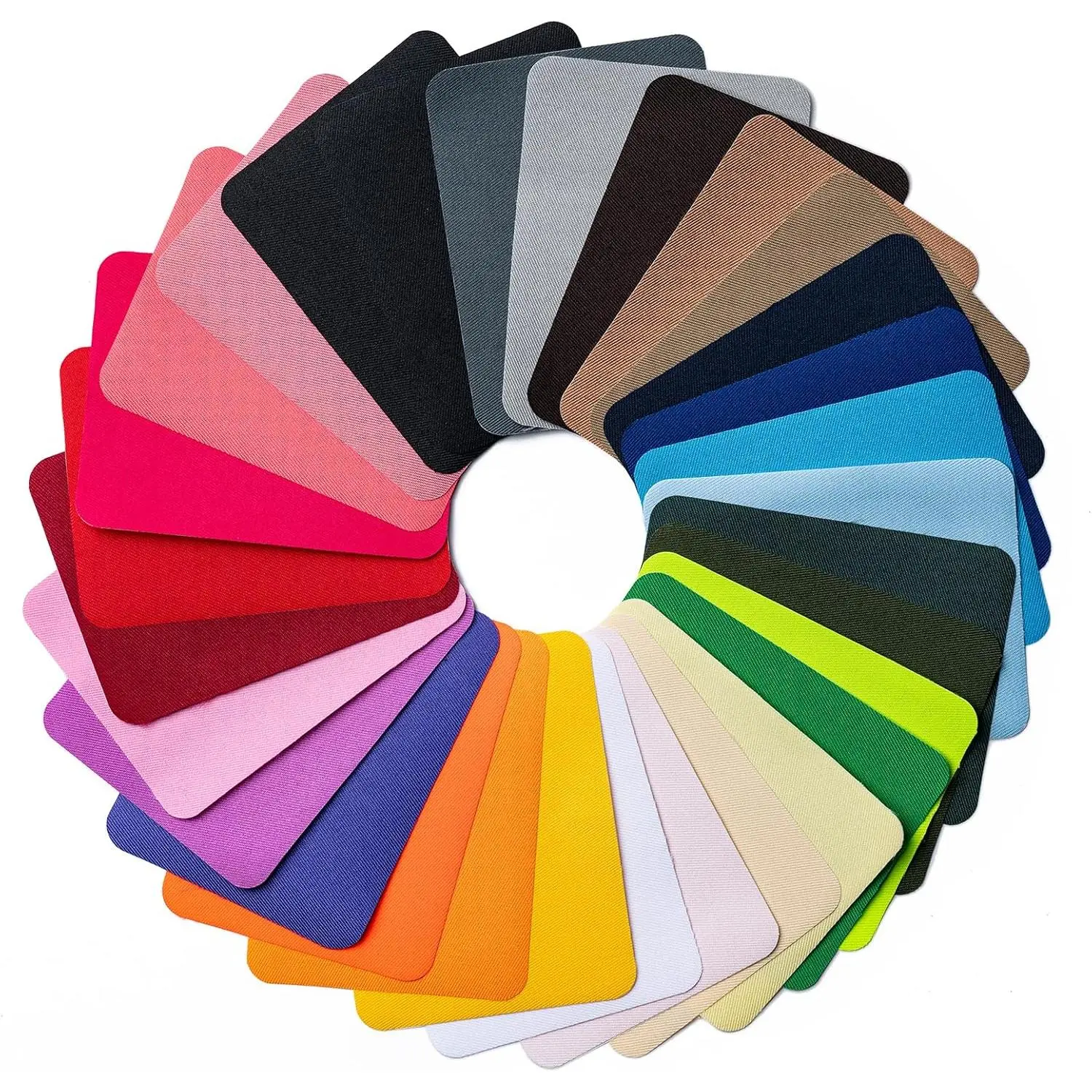 Iron Patches, 30 count Multi-Colored Fabric Repair Kit, 3.7" x 4.9" | Includes 29 Shades Patch for Repairing Pant Holes and Covering Imperfections, Jeans, Shirts, Dress and Clothin