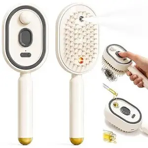 Electric Spray Air Cushion Massage Comb, 3-in-1 Multifunctional Hairbrush-Nano Fine Mist Spray with Self-Cleaning, Red Light Therapy, and Retractable Design, for Hair Care, Scalp Massage, Daily Styling, Anti-Tangle, Anti-Static