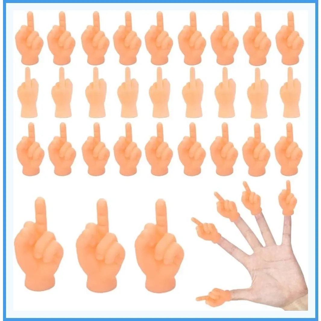30 PCS Tiny Middle Finger Puppets, Miniature Hand Puppets, Funny Realistic Design Party Favors for Adults Kids