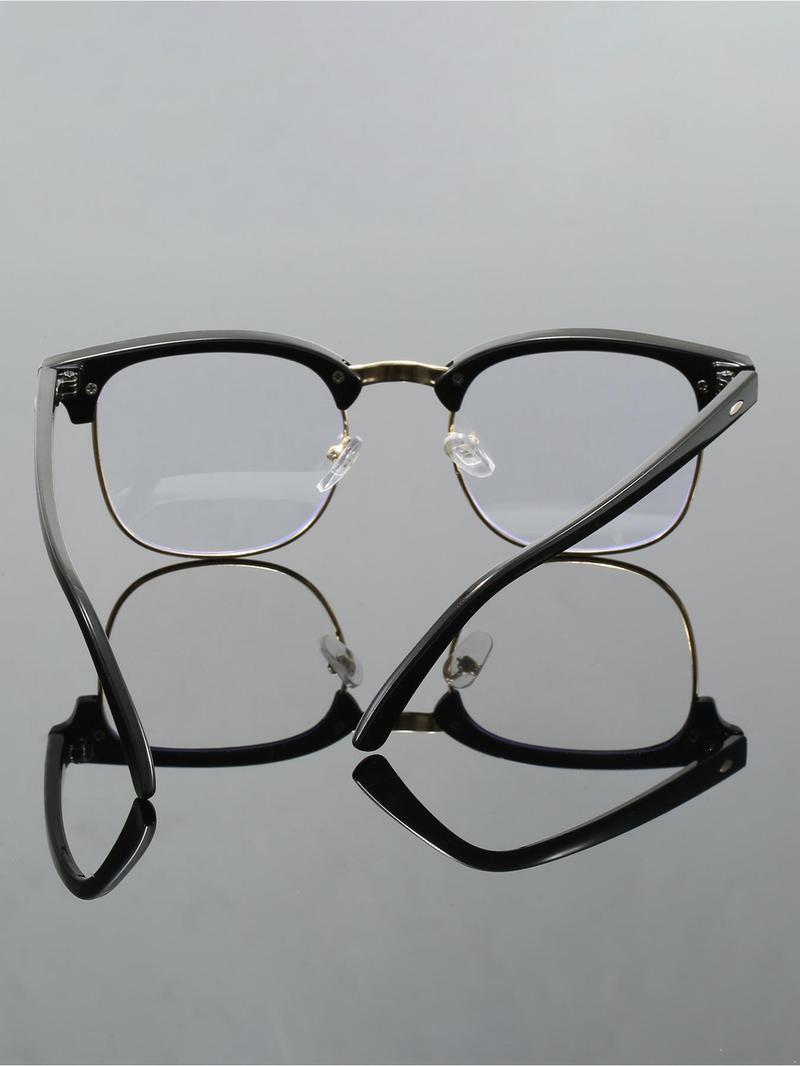 Anti-Blue Light Square Full Frame Eyeglasses - Unisex Basic Fashion Style, Ideal for Work & Daily Outfit Decor