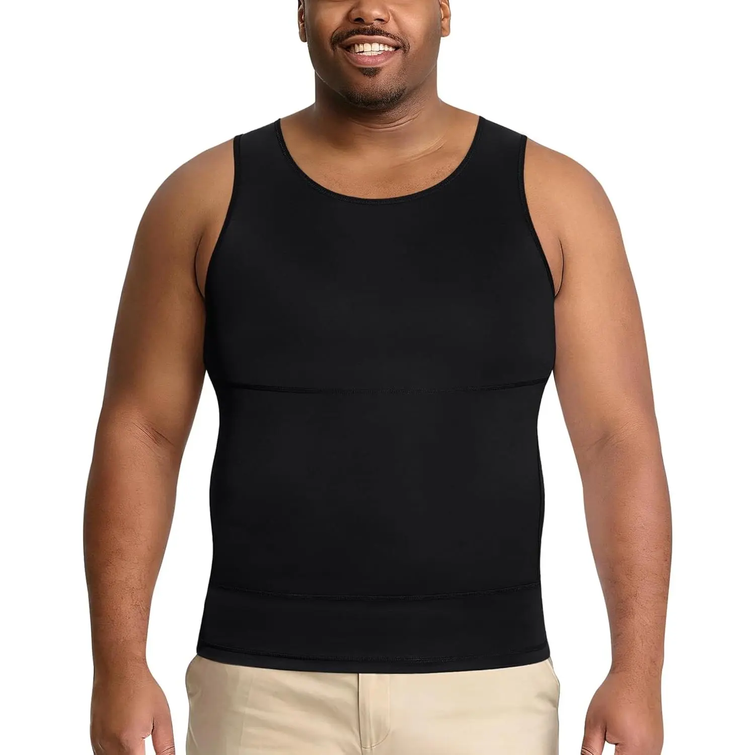 Eleady Gynecomastia Compression Shirt Men - Body Shaper Tank Top Mens Slimming Undershirt Slimming Shirts Plus Size