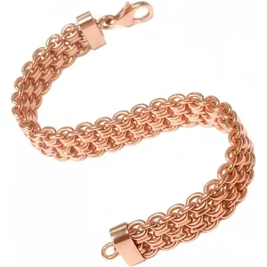 Pure Copper Link Bracelet (9 Inch Long) - Solid Copper Statement  Set  for Women & Men