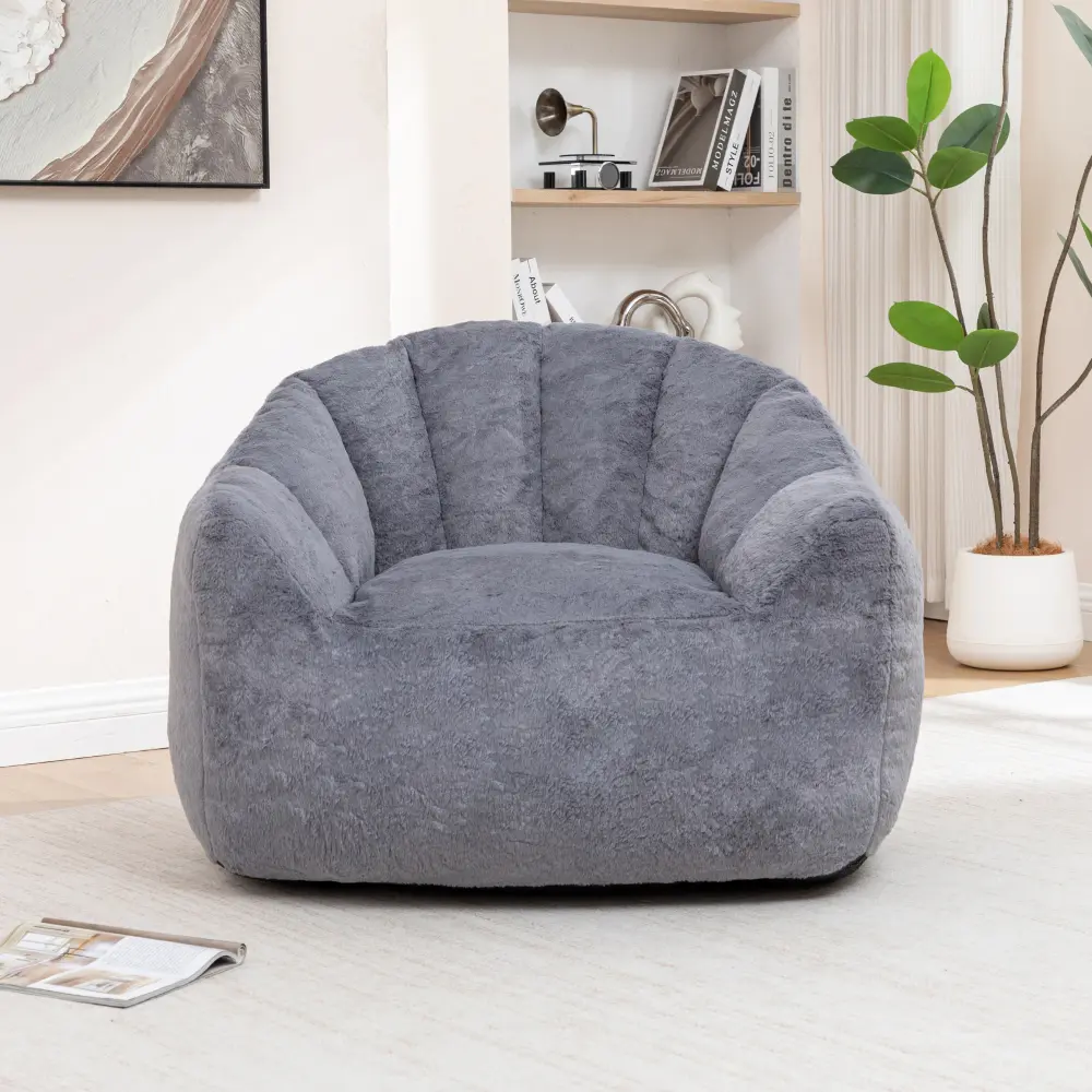 Bean Bag Chair for Adults, Comfy Bean Bag Sofa with Armrests, High Density Foam Filled Lazy Sofa Chair, Soft Lounge Seating for Living Room Bedroom Reading Nook, Modern Casual Accent Chair, Cozy Floor Chair for Relaxing, Gaming, Napping