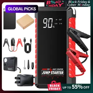 2500A Peak Power Portable Car Starter, Emergency Battery Pack, Compact LED Flashlight, Digital Display Screen for Roadside Assistance, Car Tool Kit #TOP PICKS