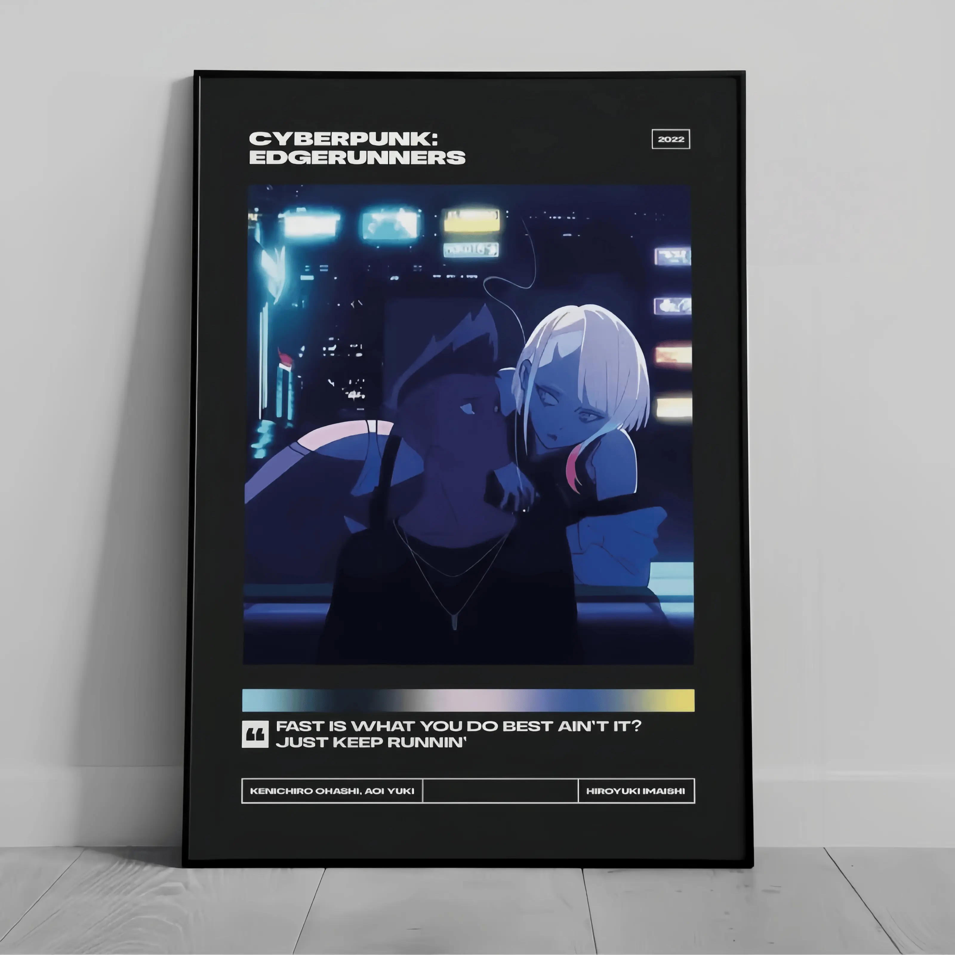 Cyberpunk: Edgerunners Premium Hangable Poster - Minimalist Vintage Retro Art Print - Lightweight Artwork - Large Canvas Wall Decor - Ideal Gift Idea for Hypebeast Fans, Suitable for Kid Room, Dining Room