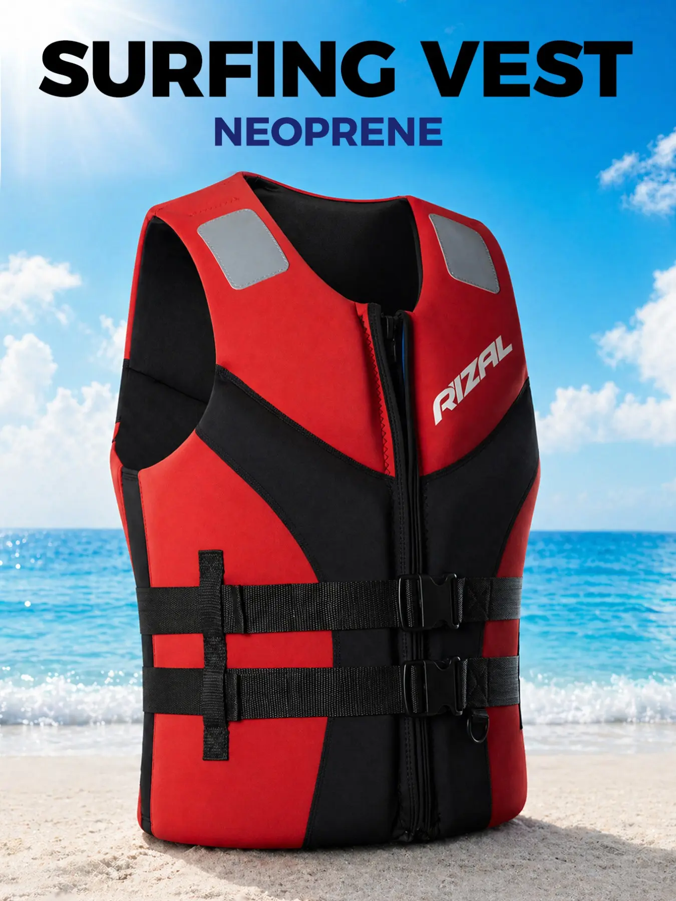 Adjustable Buoyancy Vest, 50n+ Floatation, Unisex Summer Water Sports Gear, Ideal for Swimming, Beach, Surfing, Kayaking