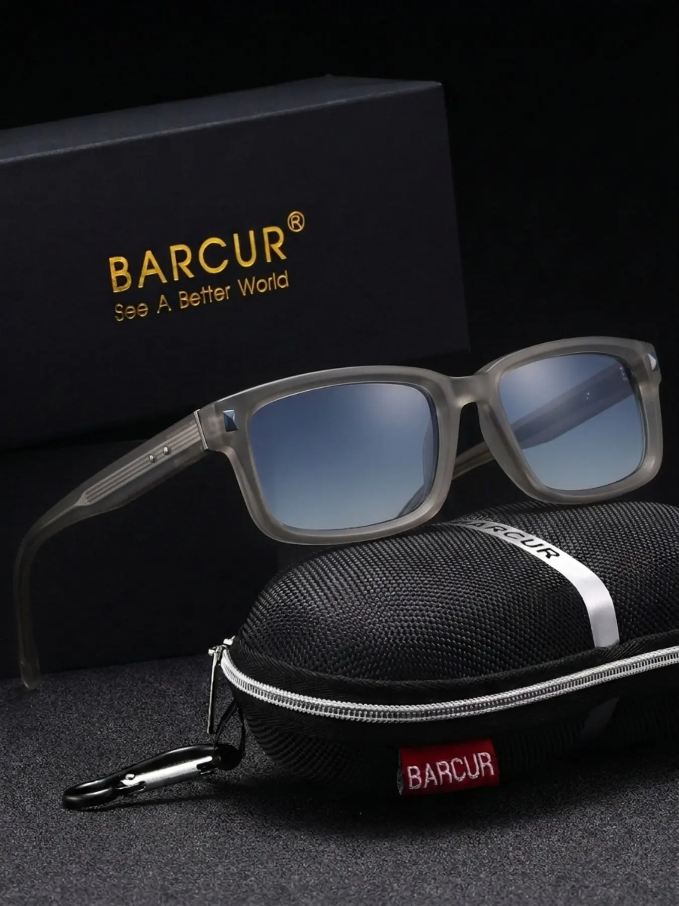BARCUR Fashionable And Popular Polarizing Film Men'S Sunglasses Tr90 Small Square Frame Daily Commuting Uv Protection Travel Sunshade Driving And Hiking Reduce