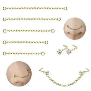 8 Pcs 316L Surgical Stainless Steel Nose Studs Set, 20G/18G Gold & Silver Corkscrew Nose Piercing Jewelry, Hypoallergenic Clear Cubic Zirconia Imitation Diamond Top Nose Rings Studs in 1.5mm 2mm 2.5mm 3mm for Women Men