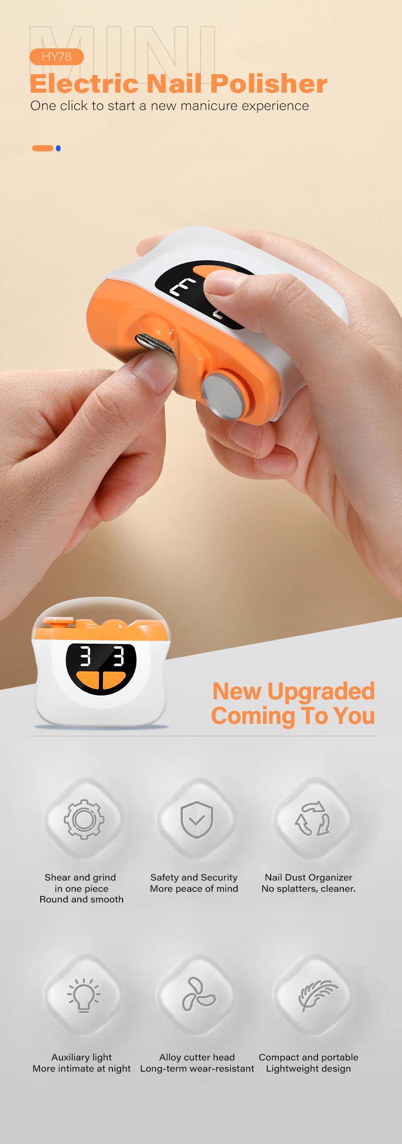 Electric Nail Clippers Nail Piercing Device Cutting And Grinding Integrated LED Lighting Lamp