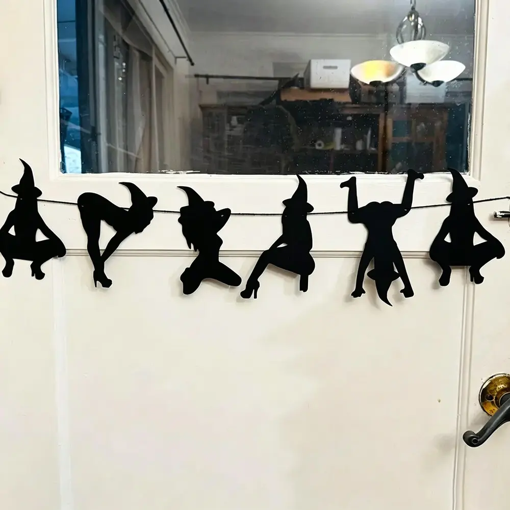 Witches Banner Black Garland This Witch is Getting Hitched fall autumn October Halloween Witch Spooky Gothic themed Bachelorette hen Do Party Bach weekend Girls Trip bridal shower bride to be Wedding Birthday hanging decoration sign