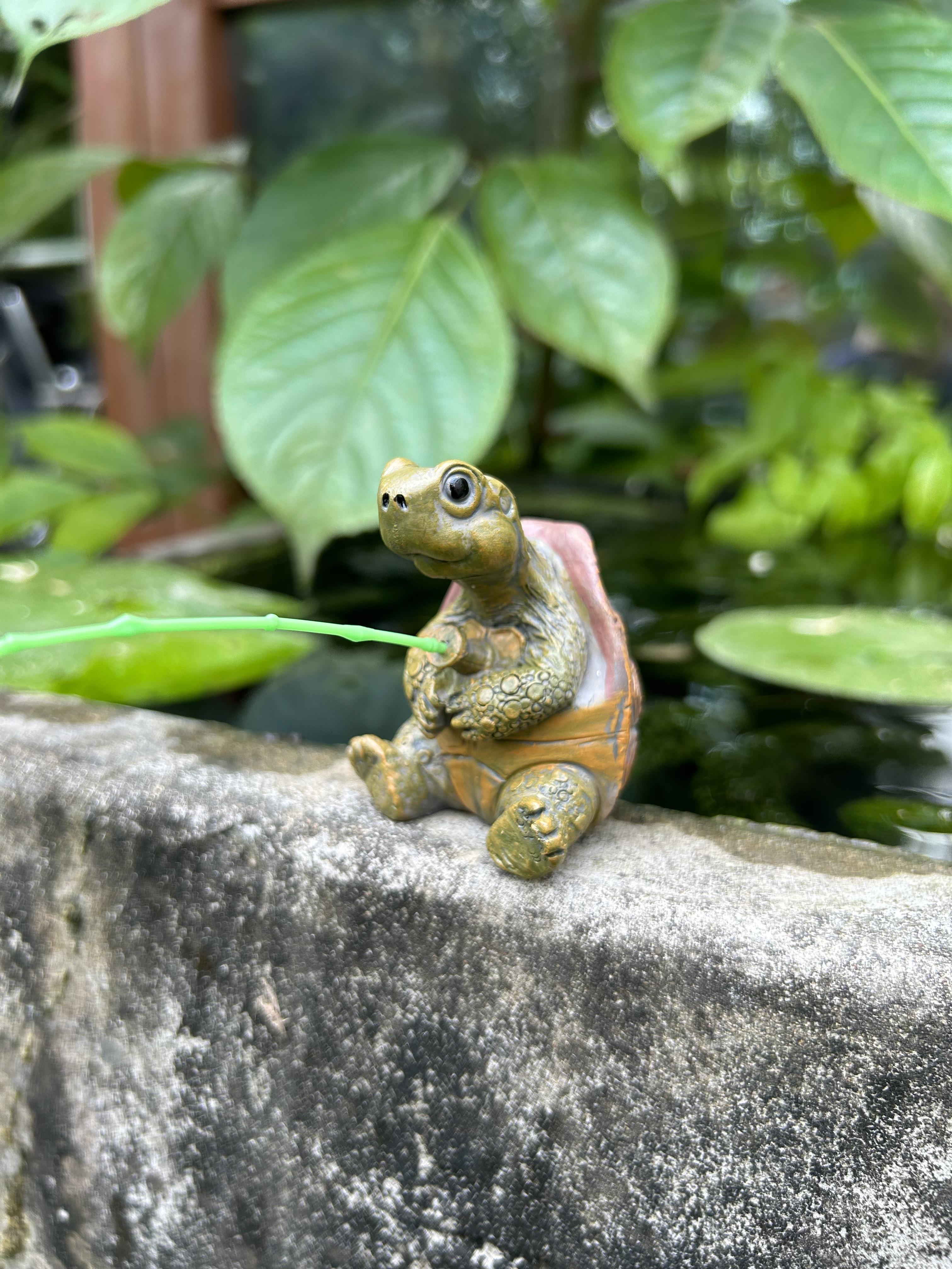 Creative Turtle Fish Tank Decor, Chinese Style Rockery Water Fountain Ornament for Aquarium