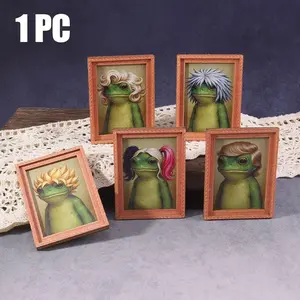 1PC Funny Frog Refrigerator Magnet, Fun Mini Photo Frame Frog Refrigerator Magnet, Home Decor, Refrigerator Decorating Magnet, Great Holiday Gift, Fridge Magnet, Funny Fridge Magnets, 1 Piece