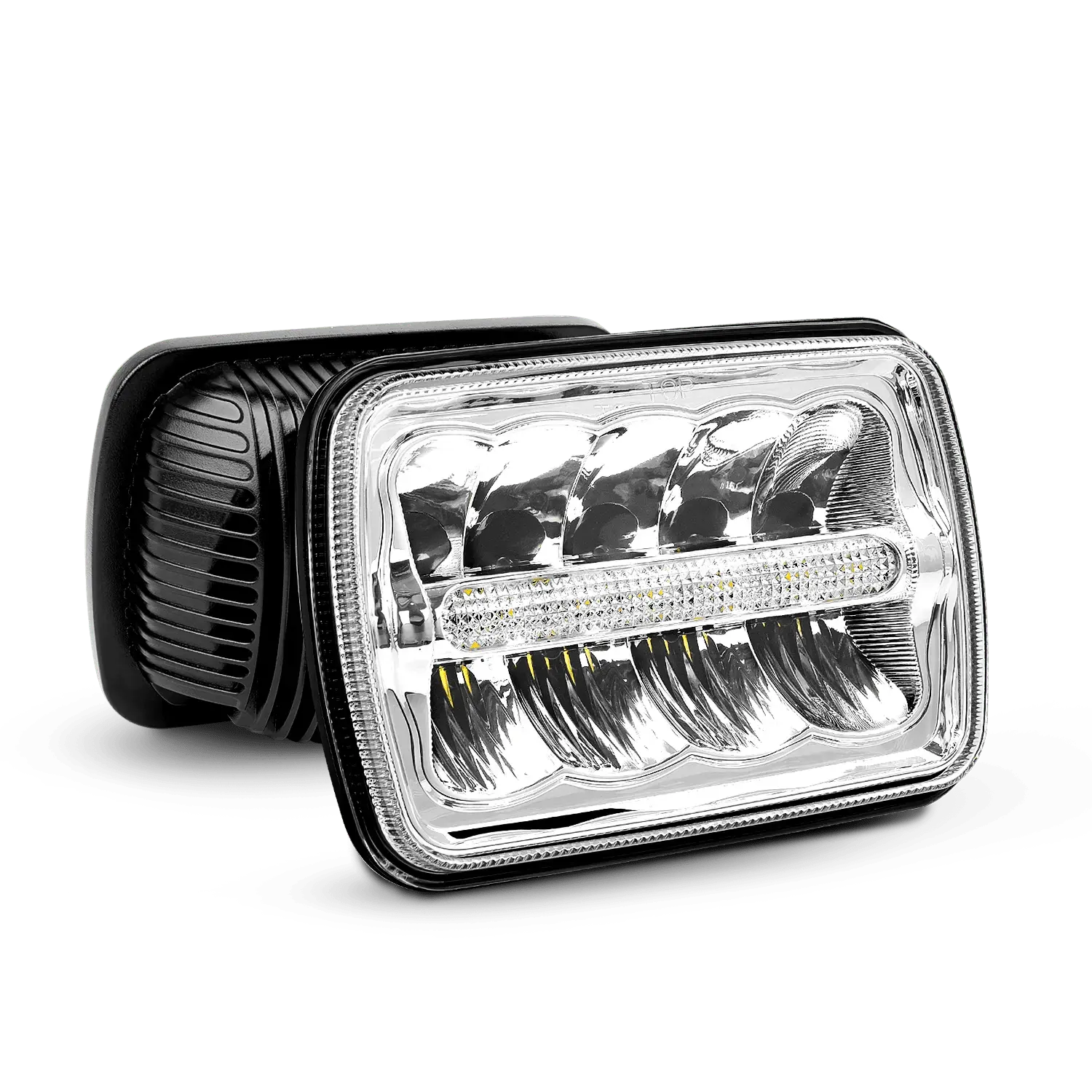 Nilight 2pcs 5x7/7x6 Rectangle LED Headlights - 45W Hi/Lo/DRL Multi-Beam, Sealed Beam, Cooling Breathable Design, H4 Plug, 8.27x7.83x6.85in Vehicle-Specific LED Lights for Night Drive Car Lighting