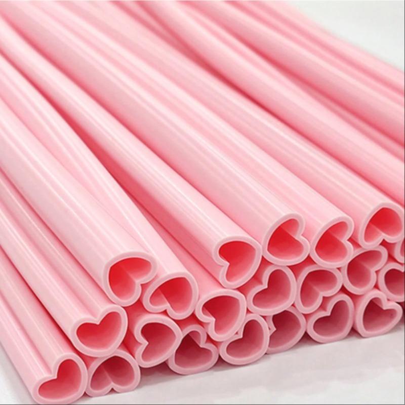 Heart Shaped Reusable Drinking Straws, 10/30pcs Reusable Plastic Straws, Suitable for Wedding Party Supplies, Drinking Supplies for Home Kitchen Party