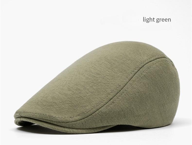 BIGWIG Men's Retro Cotton Flat Top Cap, Unisex Flat Top Sports Cap, Newsboy Cap, Gatsby Cap, Autumn/Winter Wool Plain Beret, Warm Front Cap, British Style Soft Top Newsboy Cap, Solid Color Hunting Cap, Driver's Cap