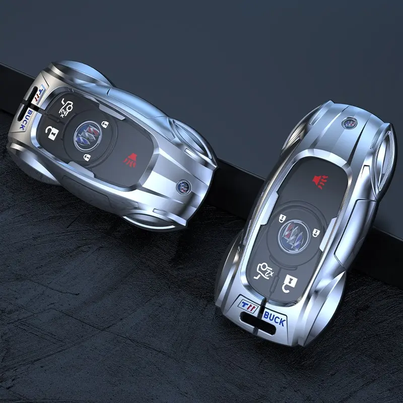 Suitable for Buick Envision, Regal, LaCrosse, Enclave, Verano, GL8 2/3/4/5 key metal car key protective case, key cover, keychain, remote control protective cover, keychain accessory, cool sports car design