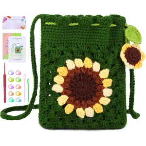 Crochet Kit for Beginners Adult, Includes Deep Green Yarn, Hooks,  Markers, Video Tutorials, Ideal for  Ages & Gifts