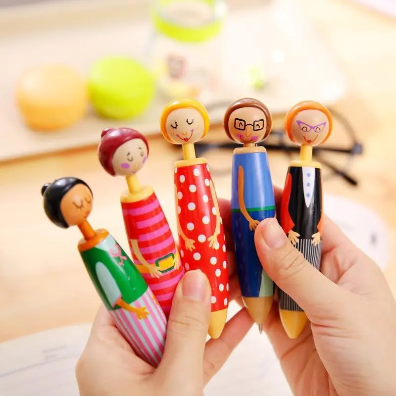 5-Pack Cartoon Character Retractable Ballpoint Pens, Quick-Dry Ink, Fine Tip, Fun Office Supplies, Graduation Gifts, Halloween, Christmas Presents