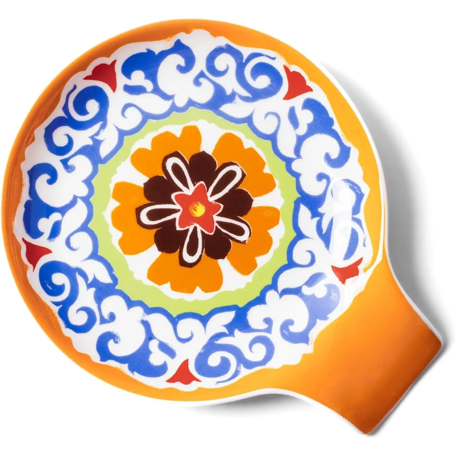 Spoon Rest  Kitchen Counter, Hand-drawn Flower  Orange, 5.5 Inches, Kitchen Utensils Accessories