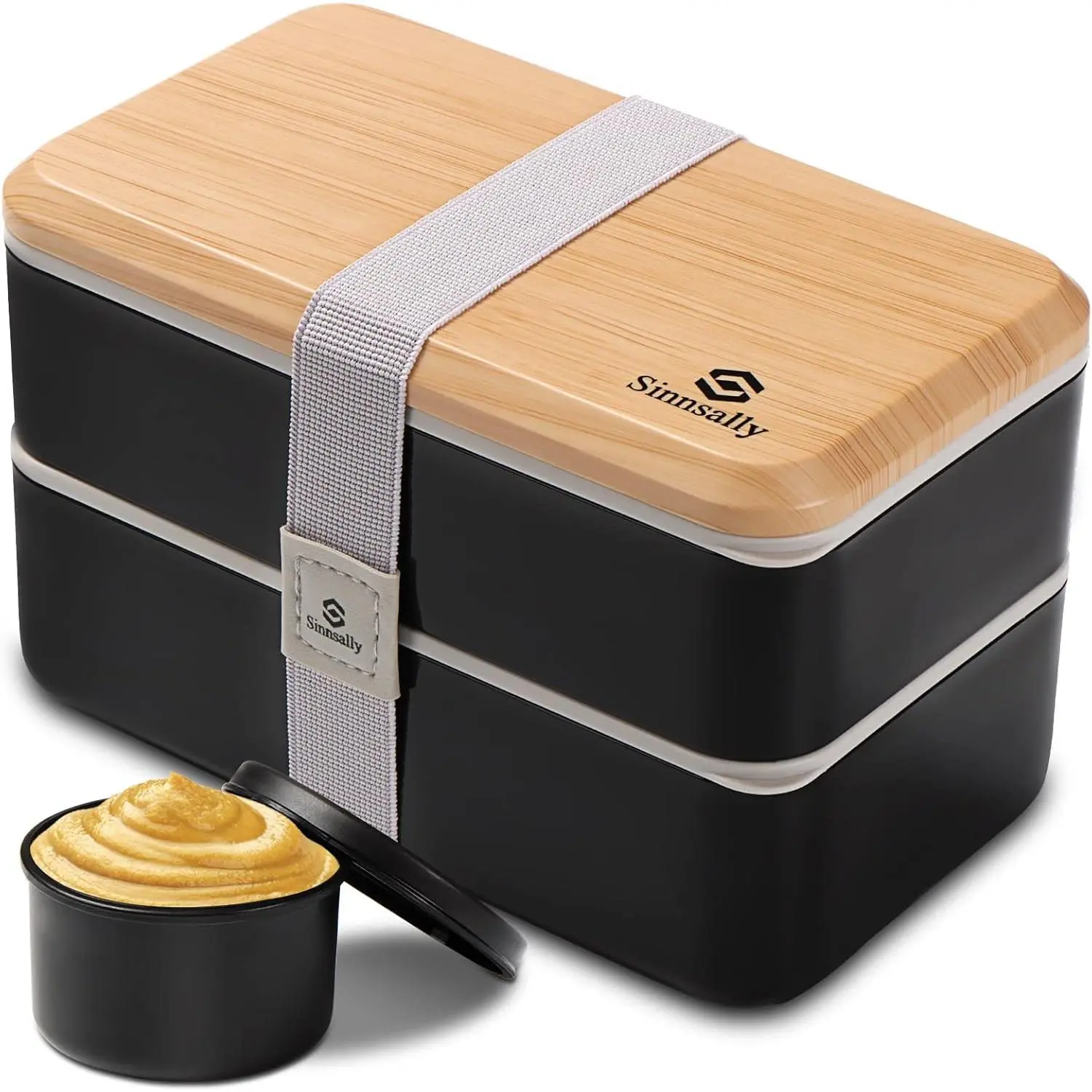 Rectangular Japanese Bento Box for Adults (47oz) - Stackable Compartmental Lunch Container with Utensil Set, Leak-Proof, Microwave & Dishwasher Safe, Tableware