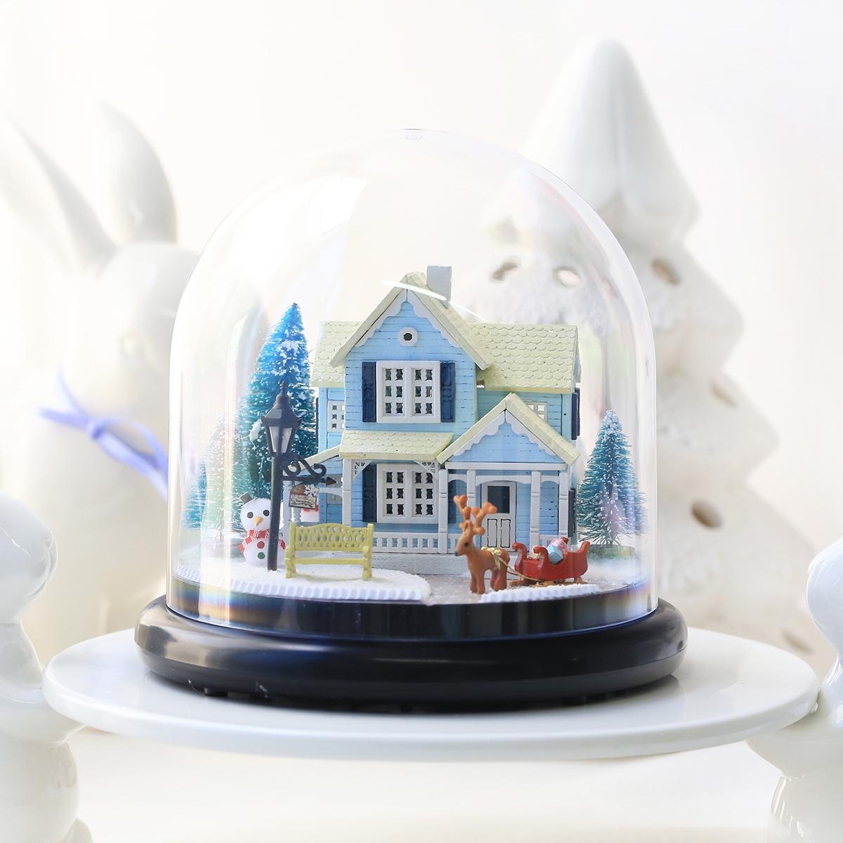 DIY Miniature House Kit, Nordic Fairy Tale Wooden DIY House Kit with LED Light, DIY Woodcraft Kit for Teenager & Adults, Birthday Gift