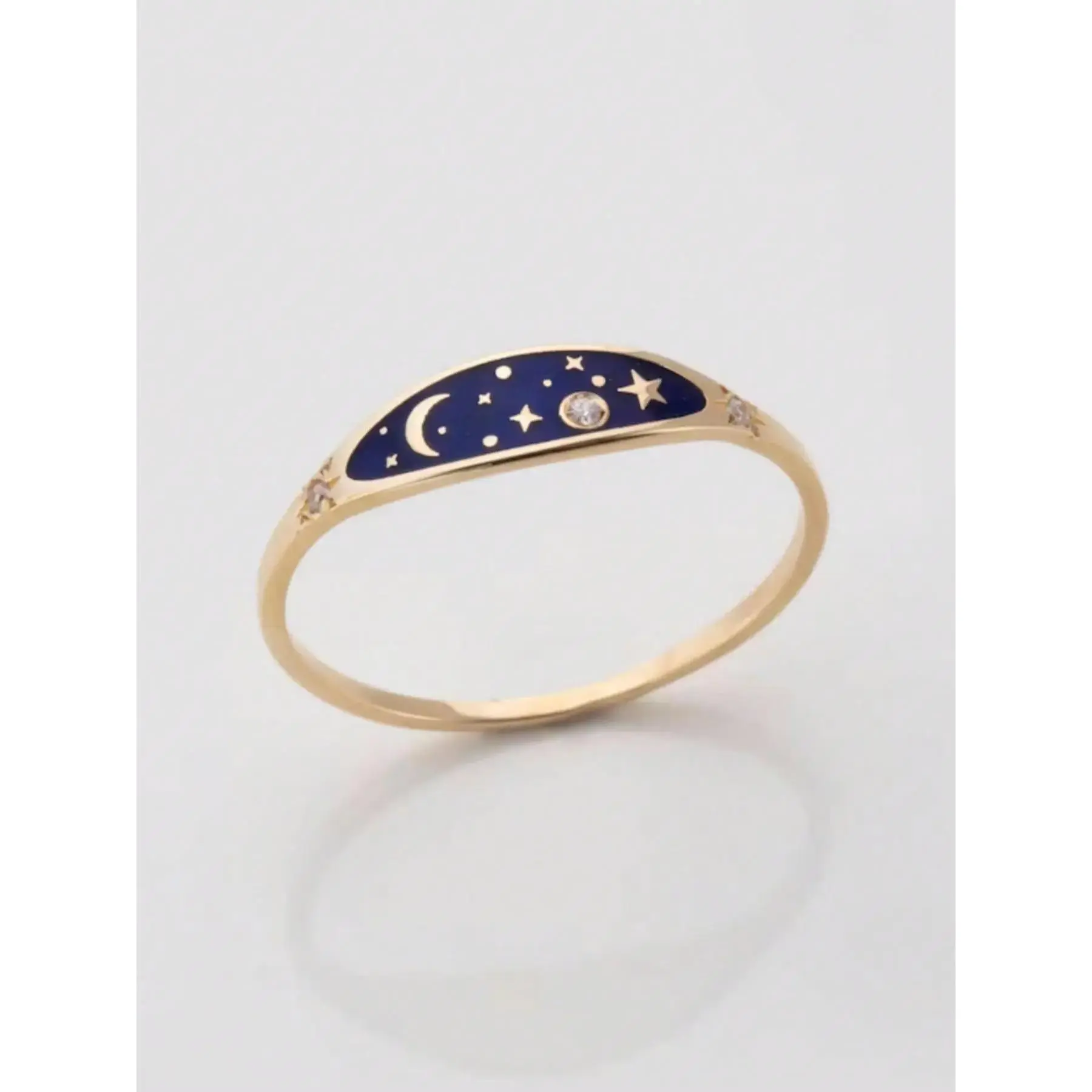 Star and Moon Twilight Ring, Fashion Jewelry for Party and Daily Wear, Trendy & Exquisite Jewelry for Birthday Gift, Elegant Everyday Ring, Elegant Casual Ring, Beautiful Rings, Fashionable Jewelry