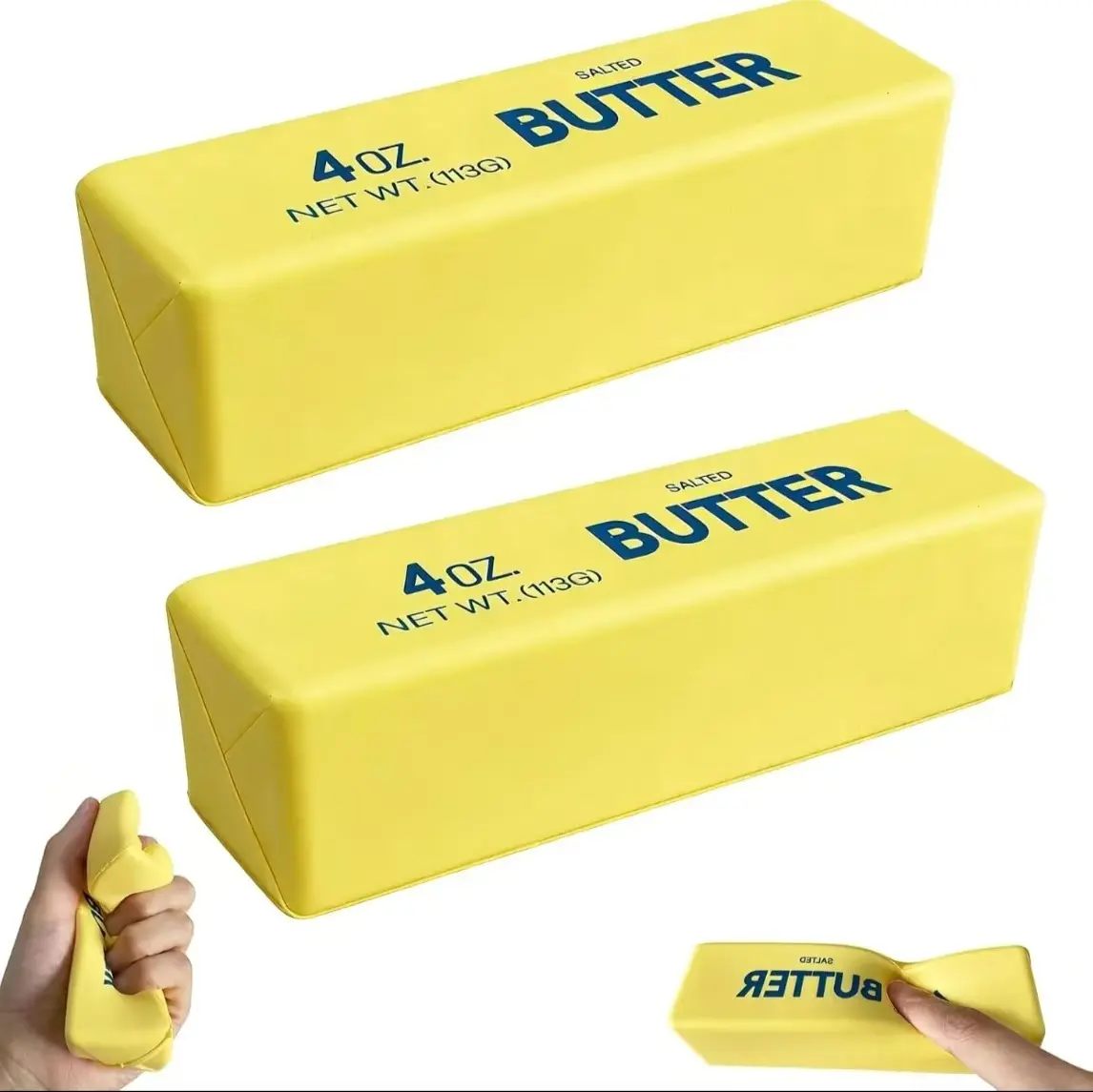 Butter Squishy Slow-Rebound Stress Relief Toy, Realistic Soft Squeeze Fidget Toy for Adults, Office Desk Sensory Gift