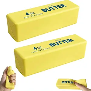 Butter Squishy Slow-Rebound Stress Relief Toy, Realistic Soft Squeeze Fidget Toy for Adults, Office Desk Sensory Gift