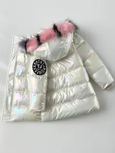 Gradient Winter Coat for Girls, Thick Mid-Length Snowsuit, Warm Fashionable New Arrival, Kids' Cold Weather Outerwear