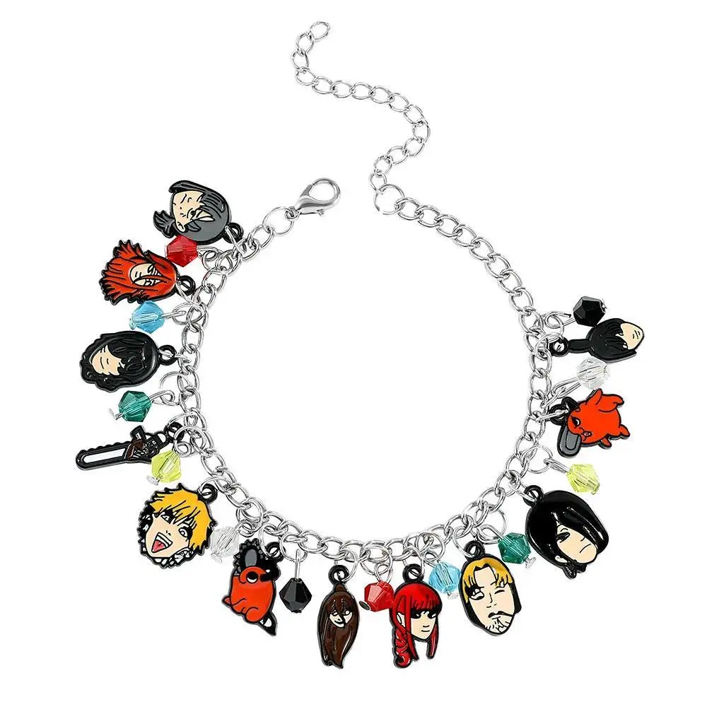 Anime Charm Bracelet Cosplay Jewelry Denji Makima Power Aki Pochita Pendant Charms Collectible Accessories for Anime Fans