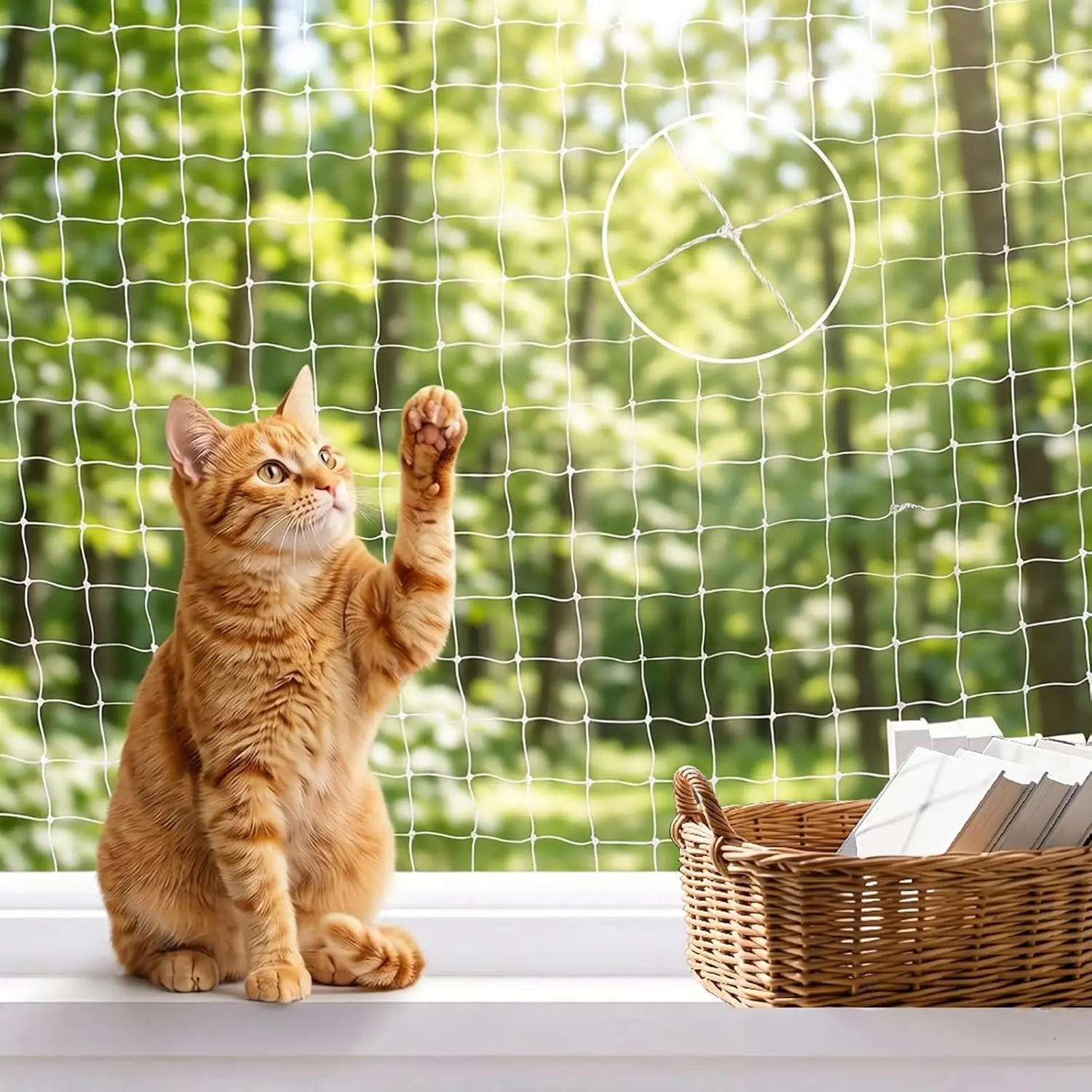 Cat Netting Balcony Netting for Apartment(10 * 33ft) Anti-Fall Fence Net Dog Fence Nets Transparent Nylon Pet Mesh Fence Balcony Safety Net for Patio, Balcony, Rail, Stairs, Terraces