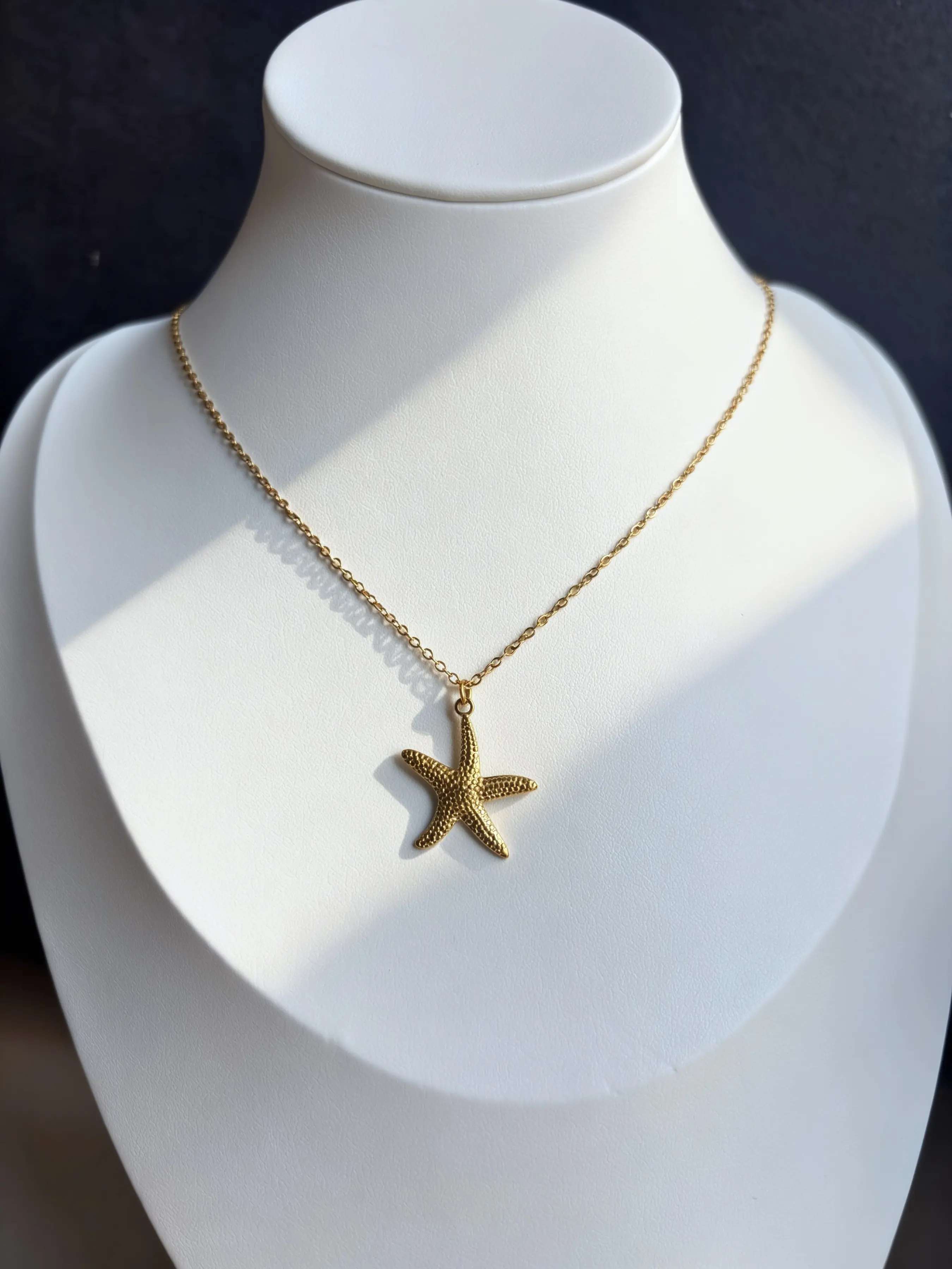 Gold & Silver Plated Starfish Necklace for Women, Hypoallergenic Ocean Beach Pendant Necklace