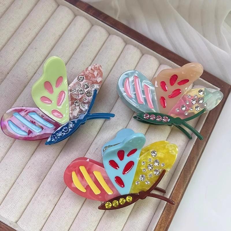 2 pcs New Butterfly Hair Clip Premium Acetate Updo Accessory |   Korean-Style Fashion Hair Clip for Women