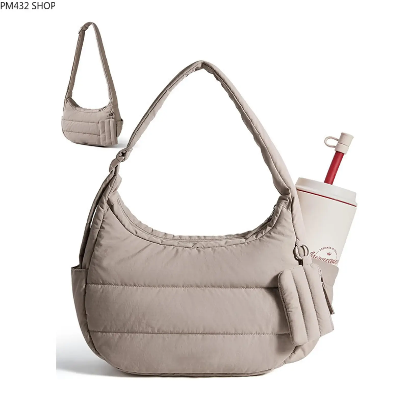 Lightweight Crescent Shoulder Bag for Women – Large Capacity Hobo Dumpling Bag, Casual Underarm Crossbody Bag, Trendy School & Commuter Everyday Handbag