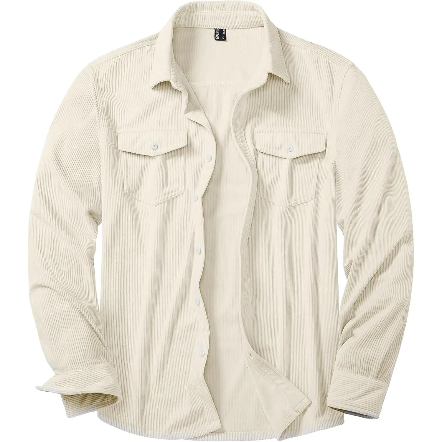 MAGNIVIT Mens Long Sleeve Corduroy Work Shacket Casual Button-Up Overshirt