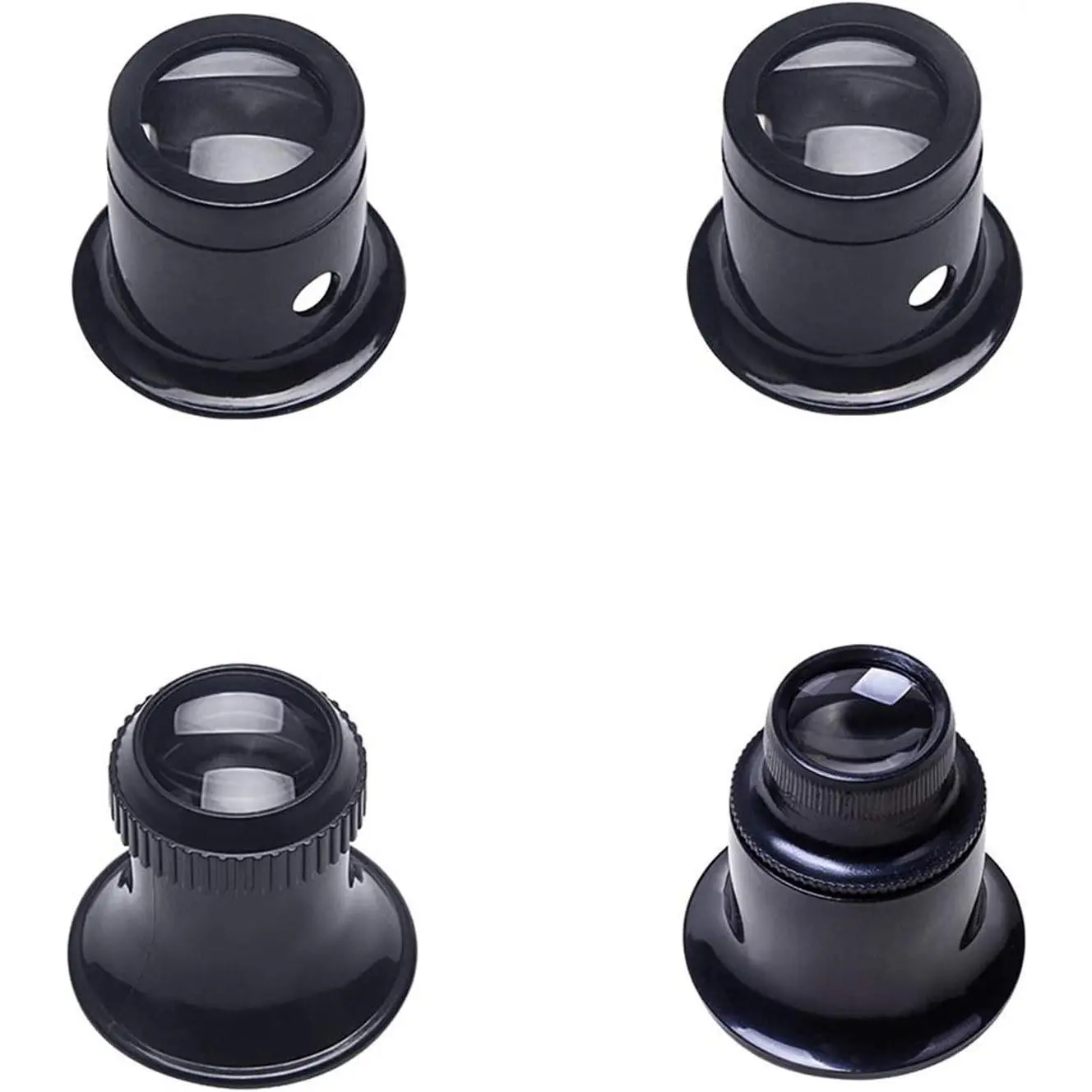 Jewelers Loupe Portable Monocular Magnifier Experimental Tools Magnifying Glass  Tools for Eye Magnifier Lens Repair Kit(5X 10X 15X 20X 4 count)