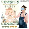 Baby Shower Party Game 26/28pcs Sage Pacifier Decor, Includes Stickers and Eye Masks, Fun Party Activities for Newborn Celebrations, Halloween Party Supplies