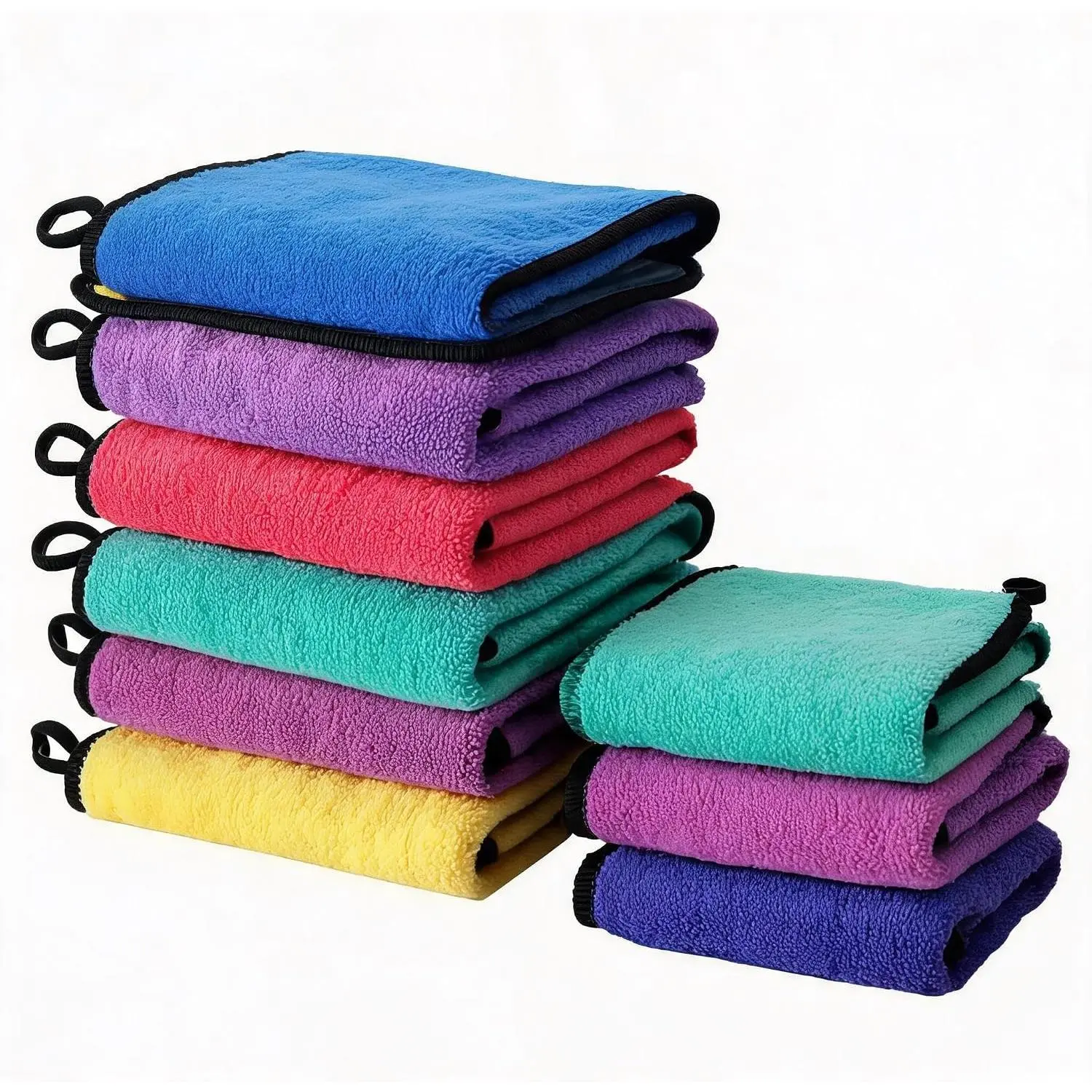10 Pack Microfiber Towels for  Detailing - Multicolor Coral  Ultra-Soft Super Absorbent Drying Cloths, Lint-Free Streak-Free for Auto & , 11.8"x15.7"  Colors