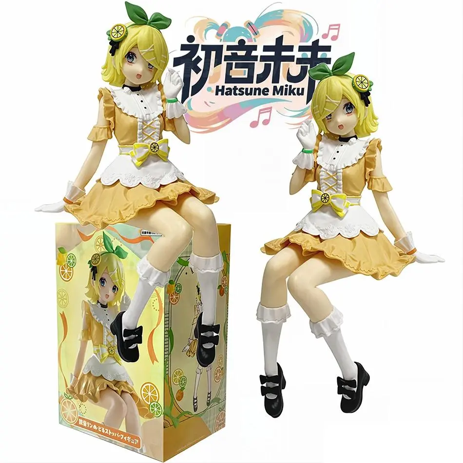 Anime Kagamine Rin Hatsune Miku Action Figure Model Toys Cute Action Model PVC Collection Desktop Accessories Gift Toys