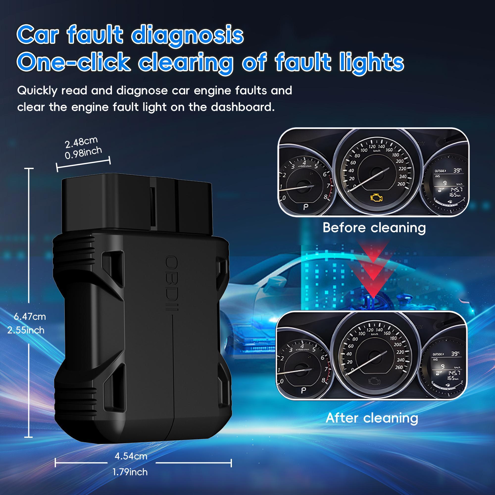 OBD2 Scanner Reader, Wireless Auto Diagnostic Scan Tool, Bluetooth-compatible 5.4 Car Check Engine Code Reader, Error Code Live Data Reset Tool, Automotive Diagnostic Scanner