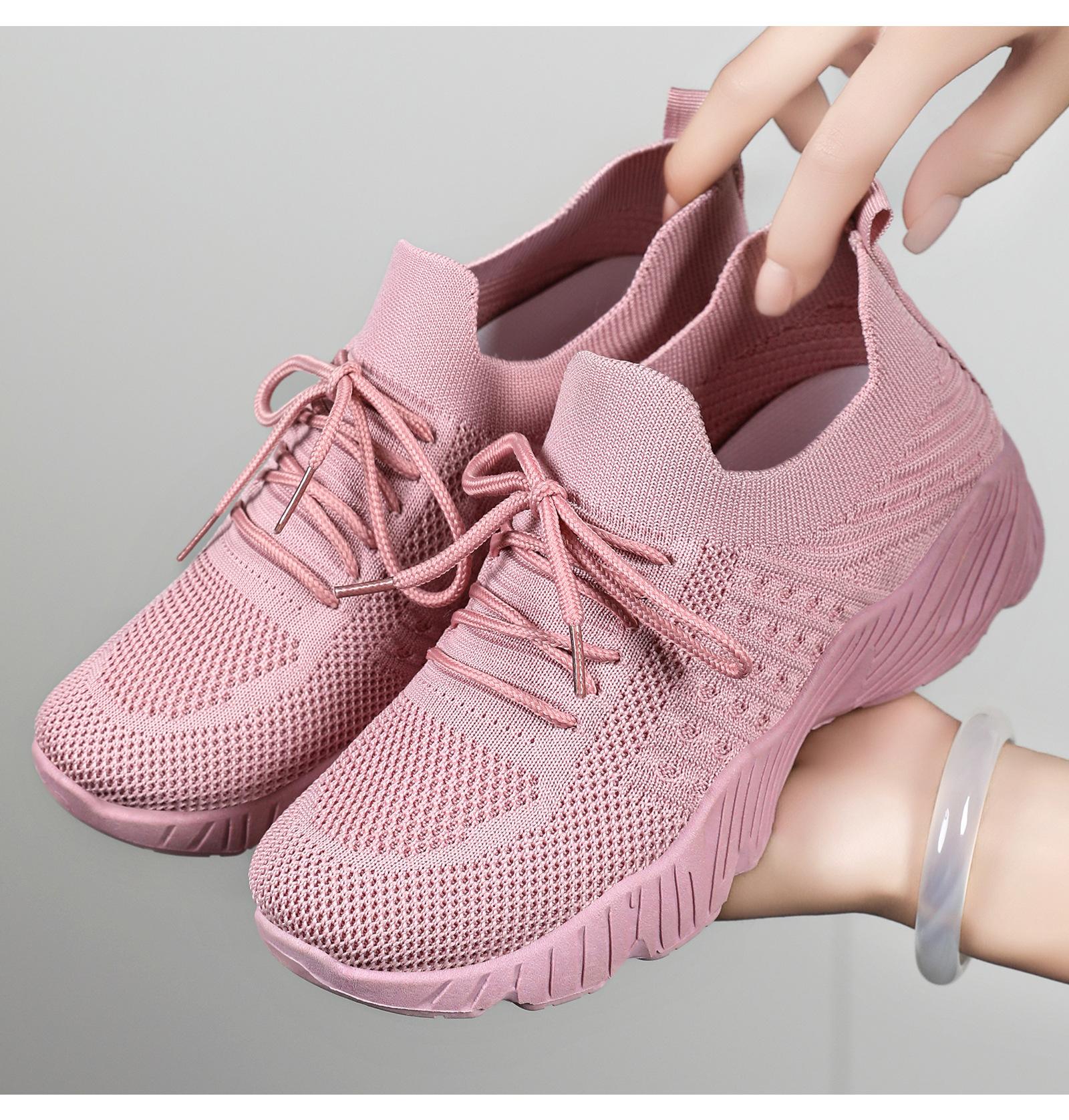 Women's lightweight casual shoes, breathable fly-knit sports shoes